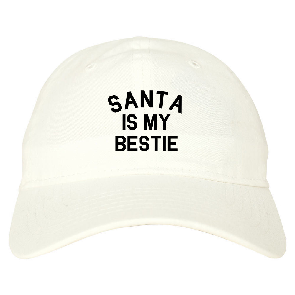 Santa Is My Bestie Christmas White Dad Hat