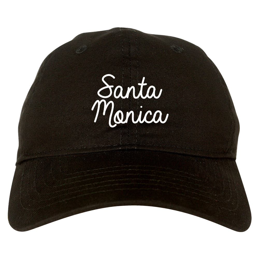 Santa Monica CA Script Chest black dad hat