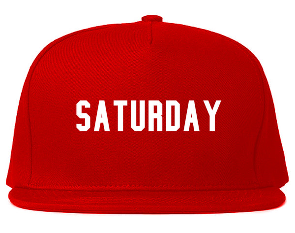 Saturday Days Of The Week Red Snapback Hat