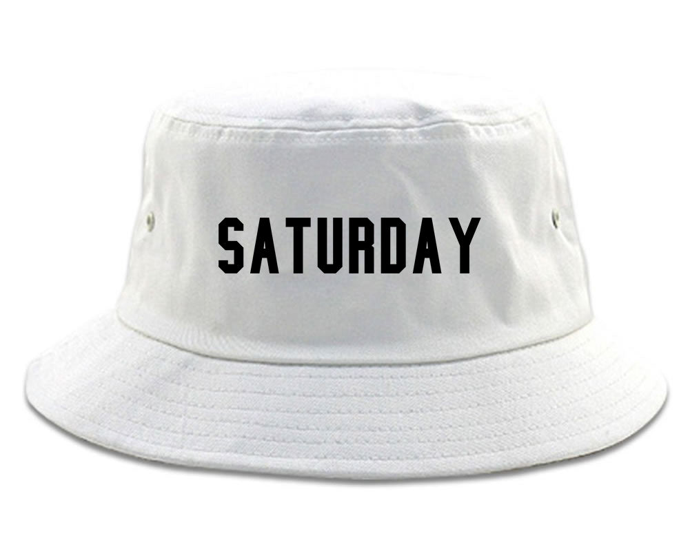Saturday Days Of The Week white Bucket Hat