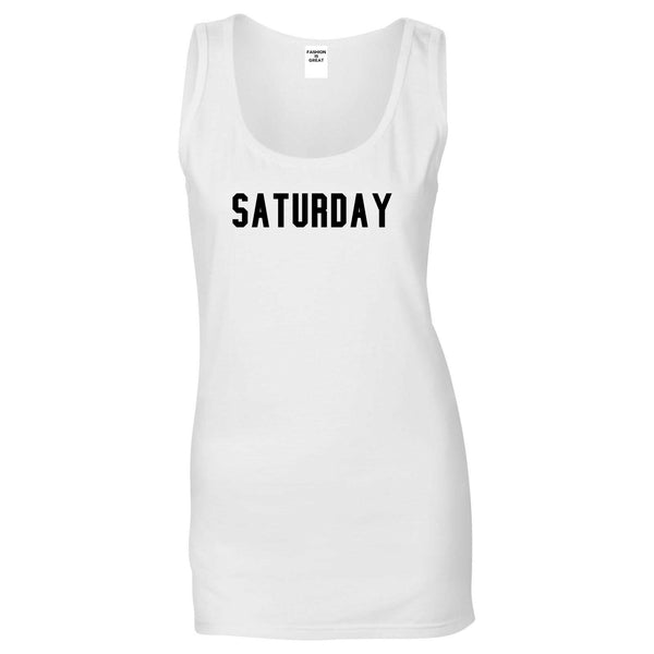 Saturday Days Of The Week White Womens Tank Top