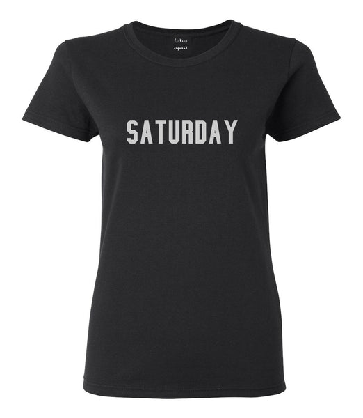 Saturday Days Of The Week Black Womens T-Shirt