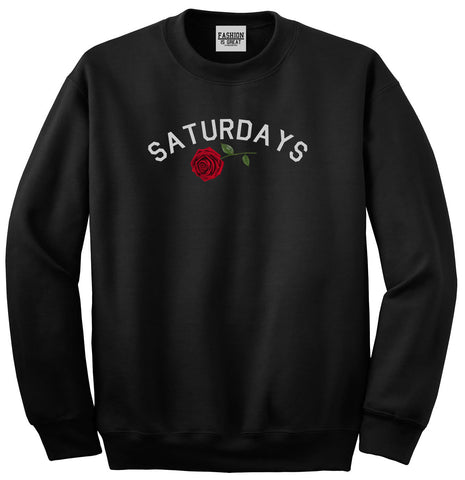 Saturdays Rose Unisex Crewneck Sweatshirt Black