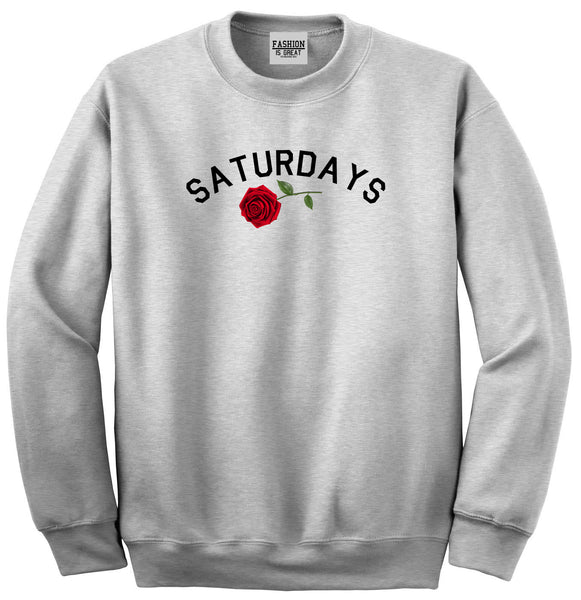 Saturdays Rose Unisex Crewneck Sweatshirt Grey