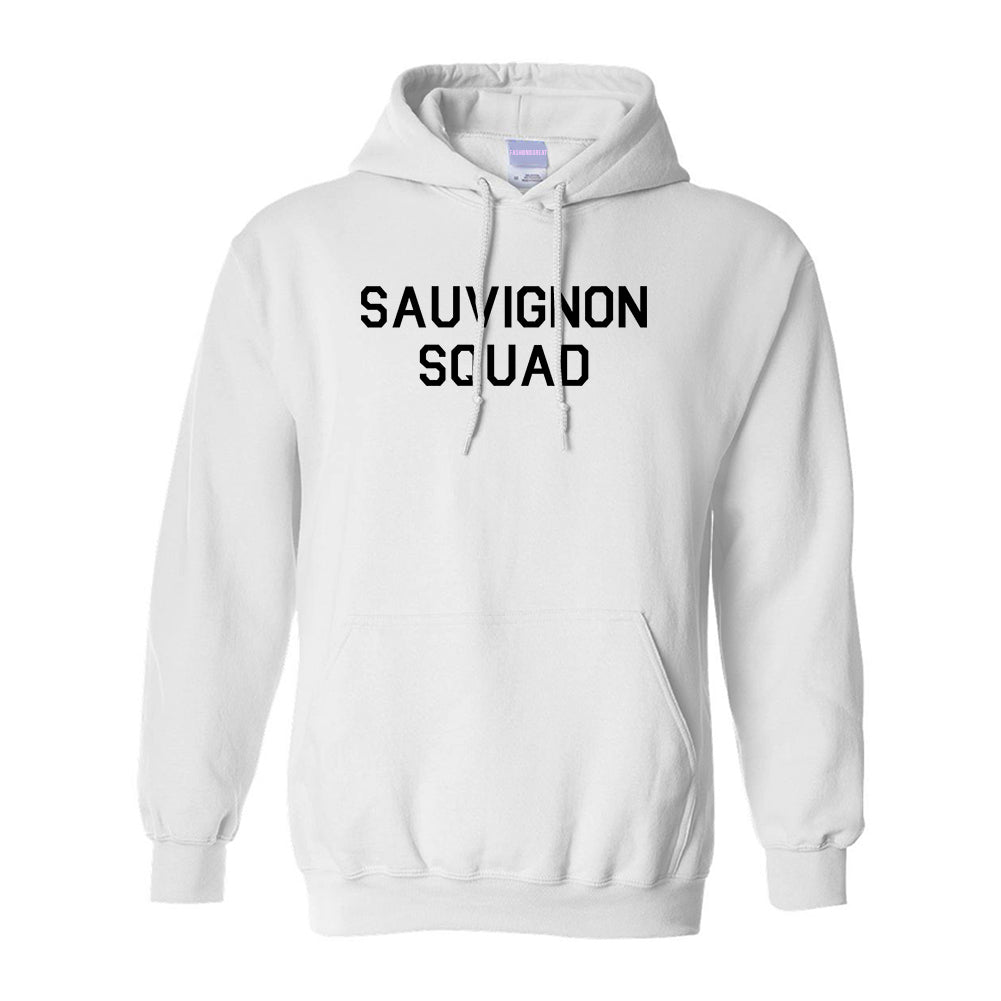 Sauvignon Squad Bachelorette Party White Pullover Hoodie