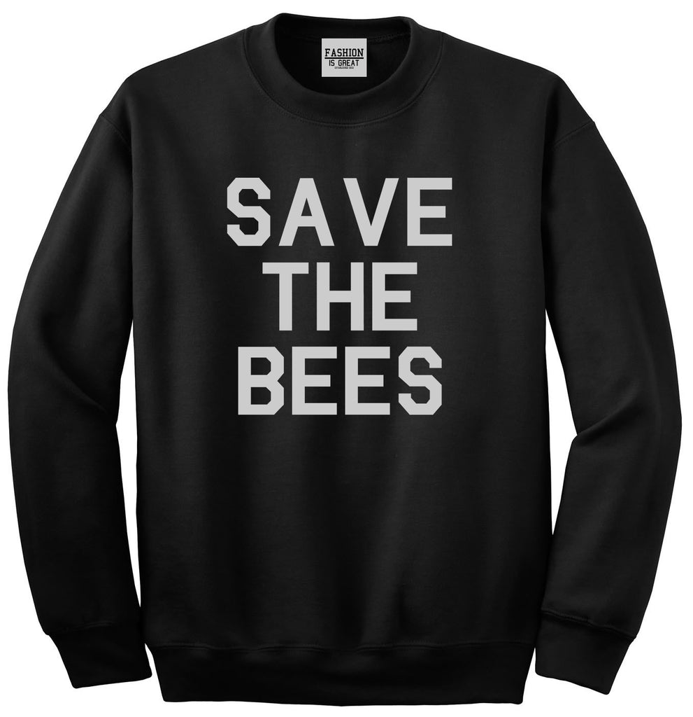 Save The Bees Nature Black Crewneck Sweatshirt