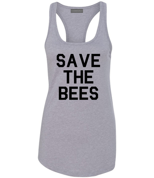 Save The Bees Nature Grey Racerback Tank Top