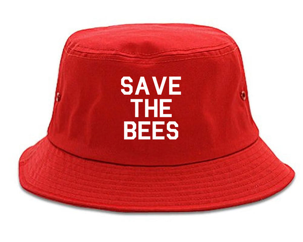 Save The Bees Nature Red Bucket Hat