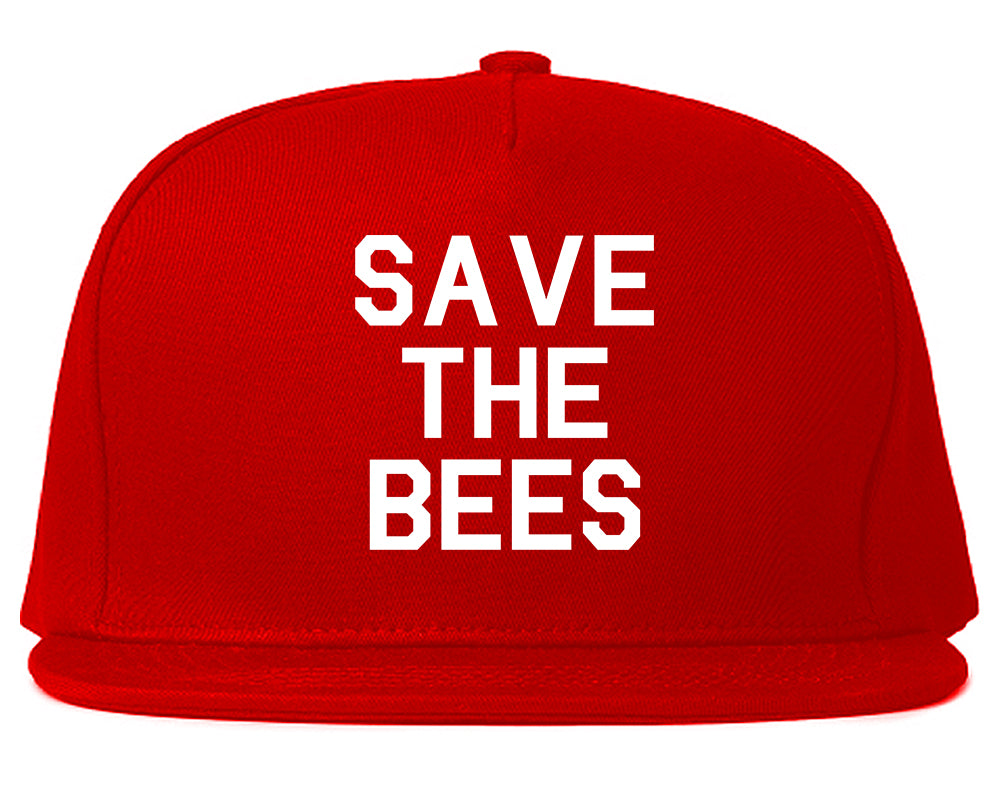 Save The Bees Nature Red Snapback Hat