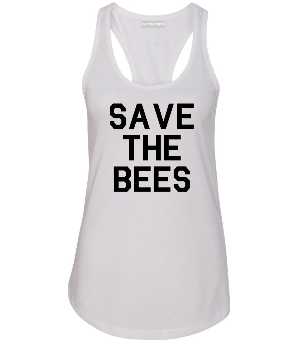 Save The Bees Nature White Racerback Tank Top