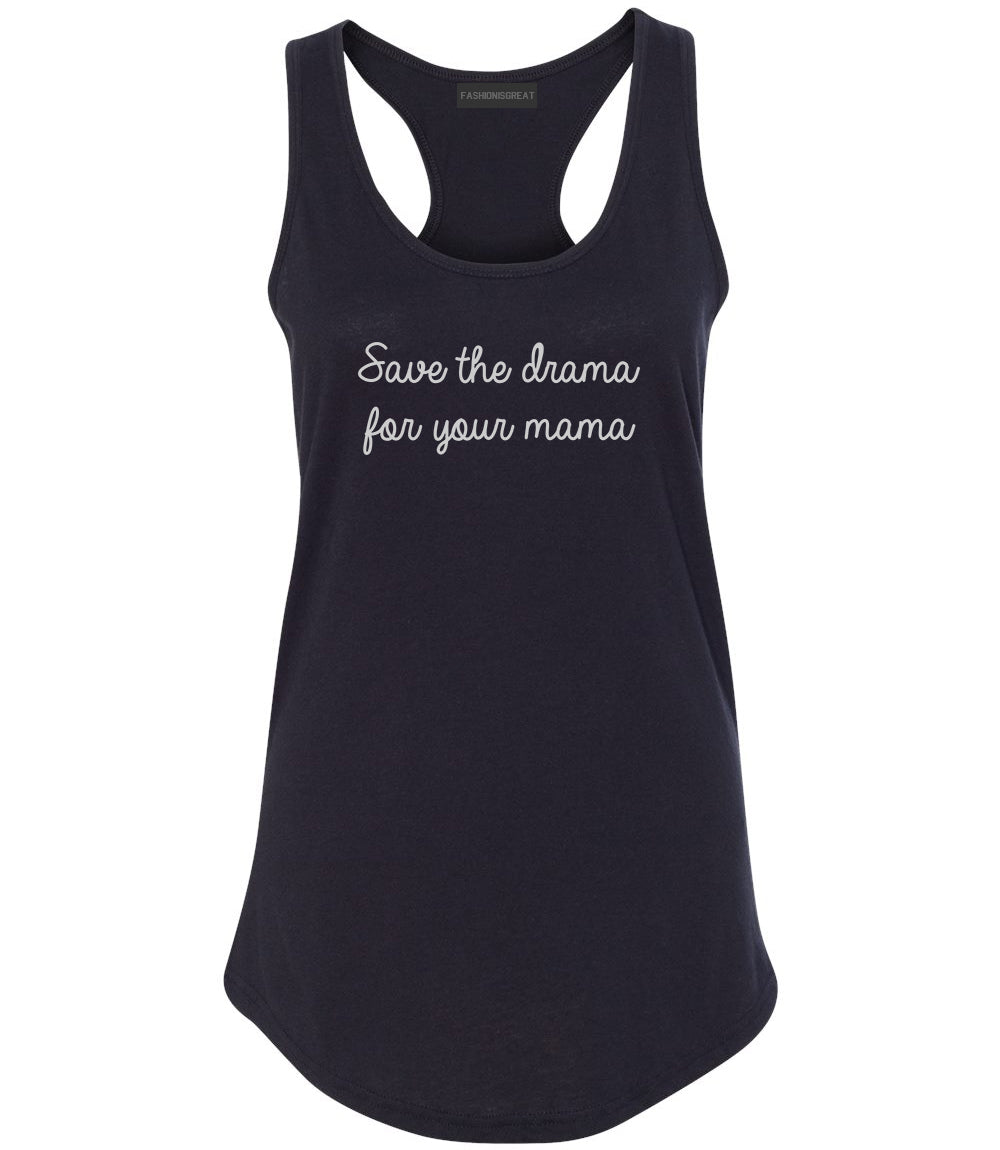 Save The Drama Black Racerback Tank Top