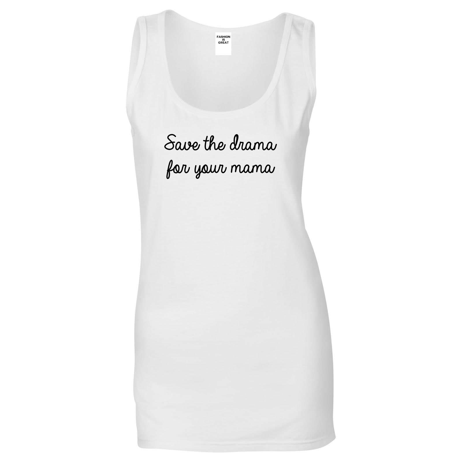 Save The Drama White Tank Top