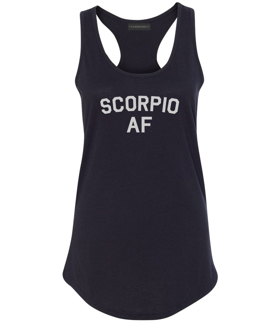 Scorpio AF Astrology Sign Black Racerback Tank Top