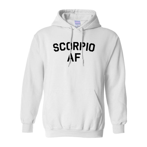 Scorpio AF Astrology Sign White Pullover Hoodie