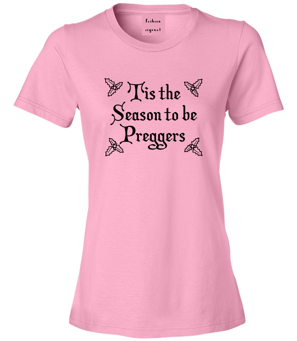 Season To Be Preggers christmas holiday Pink T-Shirt