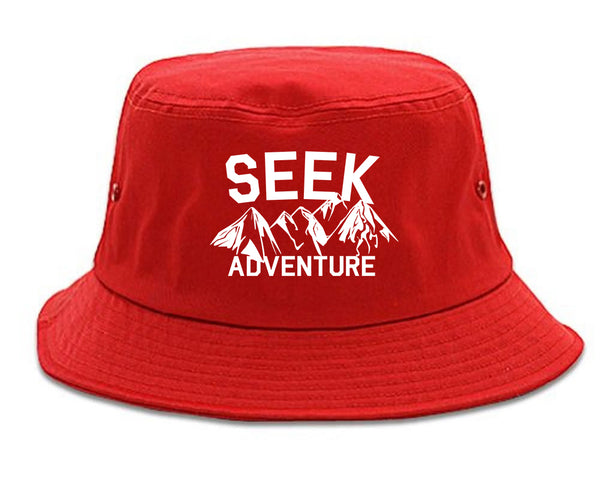 Seek Adventure Hiking Camping Bucket Hat Red
