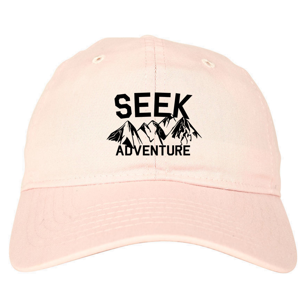 Seek Adventure Hiking Camping Dad Hat Pink