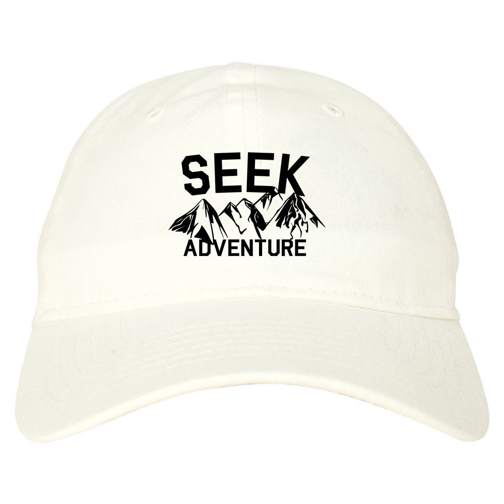 Seek Adventure Hiking Camping Dad Hat White