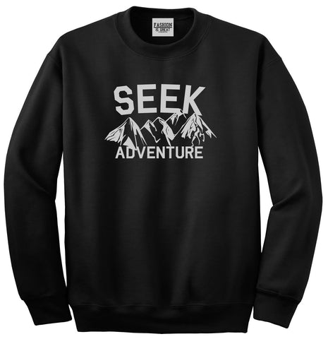 Seek Adventure Hiking Camping Unisex Crewneck Sweatshirt Black