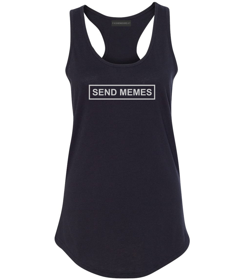 Send Memes Box Funny Womens Racerback Tank Top Black