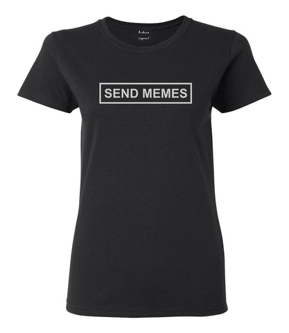 Send Memes Box Funny Womens Graphic T-Shirt Black