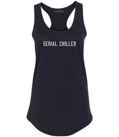 Serial Chiller Stoner 420 Womens Racerback Tank Top Black