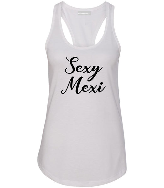 Sexy Mexi Mexican White Womens Racerback Tank Top