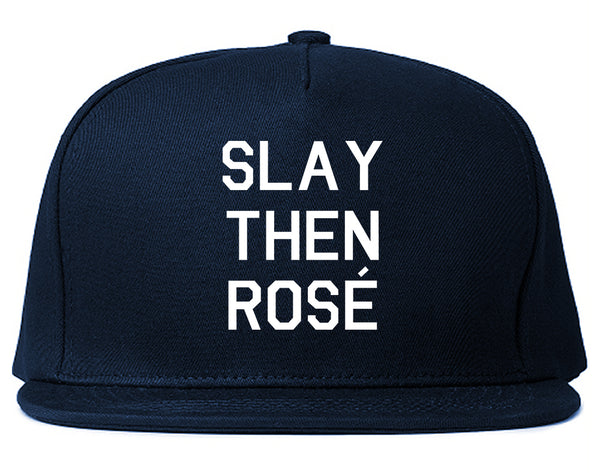 Slay Then Rose Blue Snapback Hat