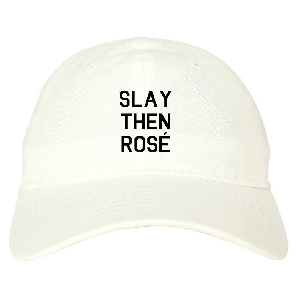 Slay Then Rose White Dad Hat