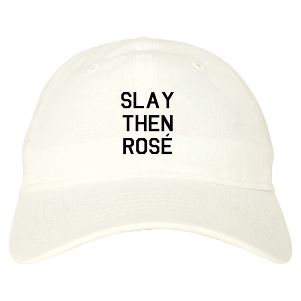 Slay Then Rose White Dad Hat