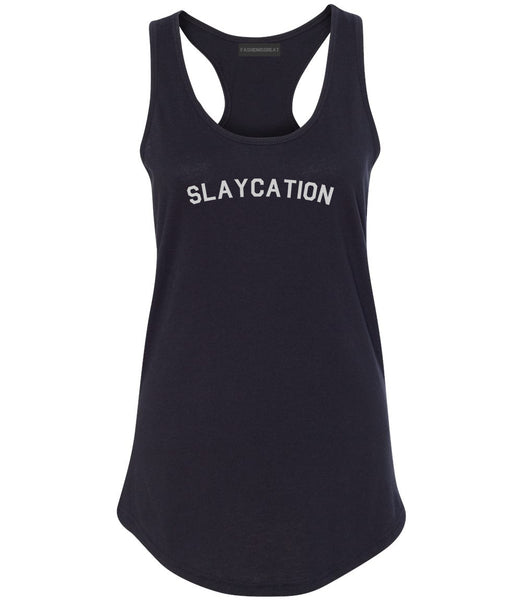 Slaycation Slay Vacation Black Racerback Tank Top