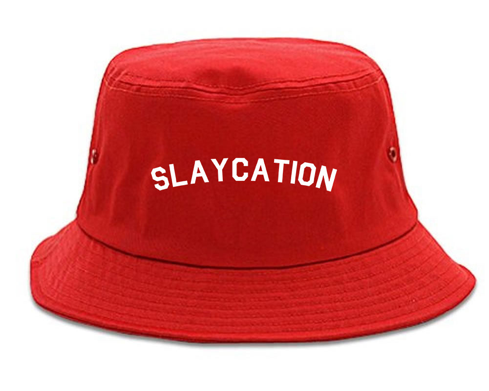 Slaycation Slay Vacation Red Bucket Hat