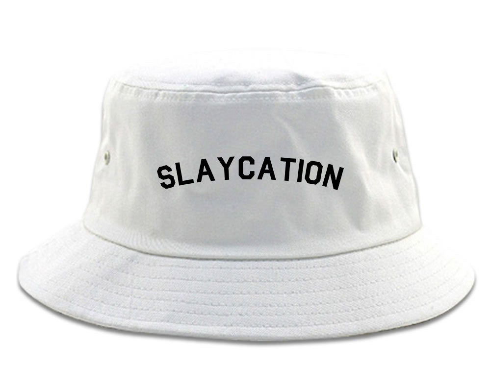 Slaycation Slay Vacation White Bucket Hat
