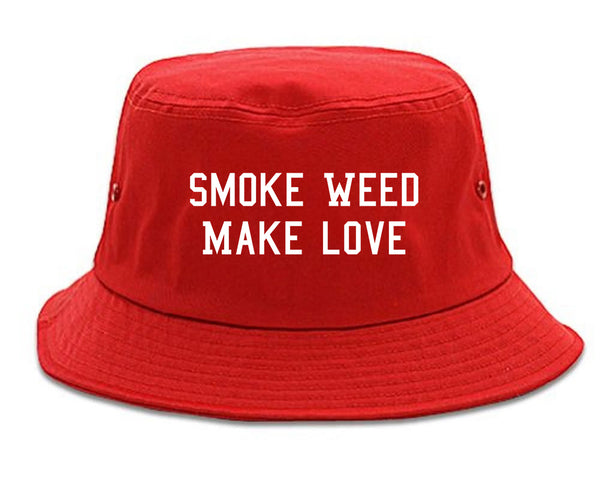 Smoke Weed Make Love Bucket Hat Red