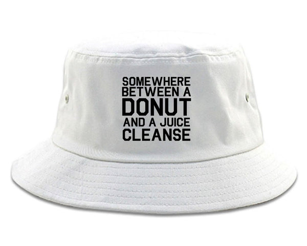 Somewhere Between A Donut And A Juice Cleanse Workout Bucket Hat White