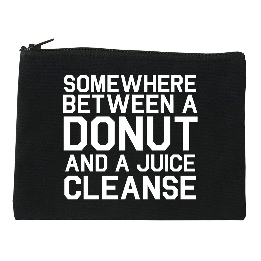Somewhere Between A Donut And A Juice Cleanse Workout Makeup Bag Red