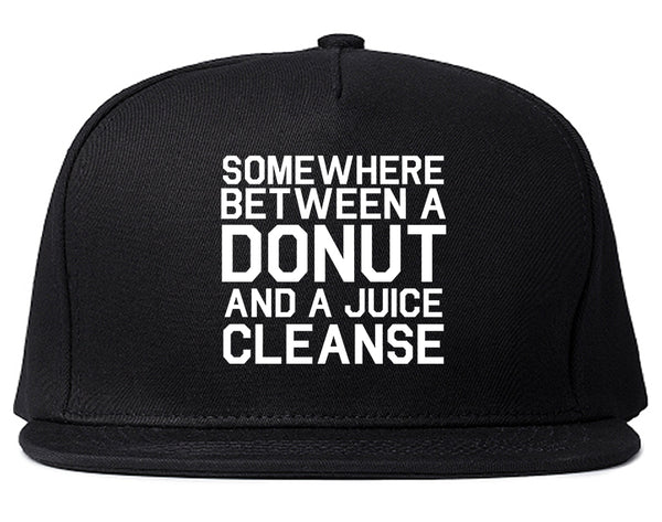 Somewhere Between A Donut And A Juice Cleanse Workout Snapback Hat Black