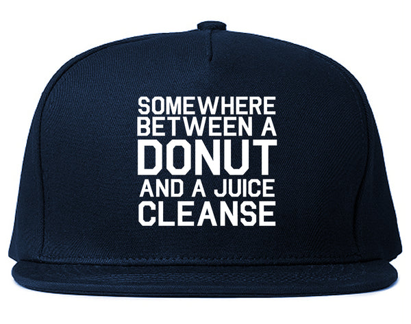 Somewhere Between A Donut And A Juice Cleanse Workout Snapback Hat Blue