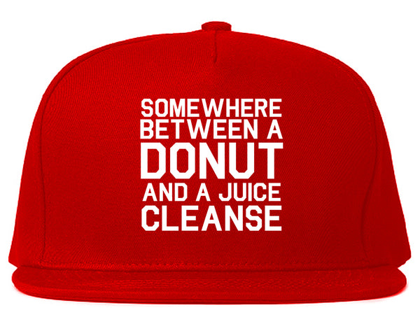 Somewhere Between A Donut And A Juice Cleanse Workout Snapback Hat Red