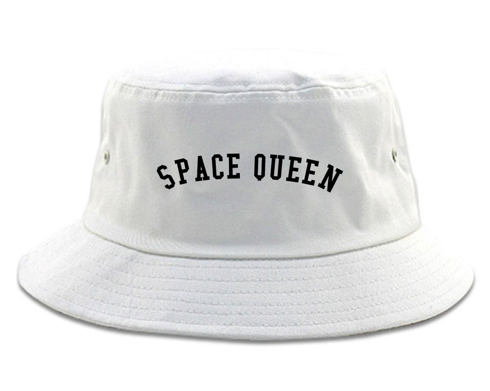 Space Queen Weed Leaf 420 Bucket Hat White