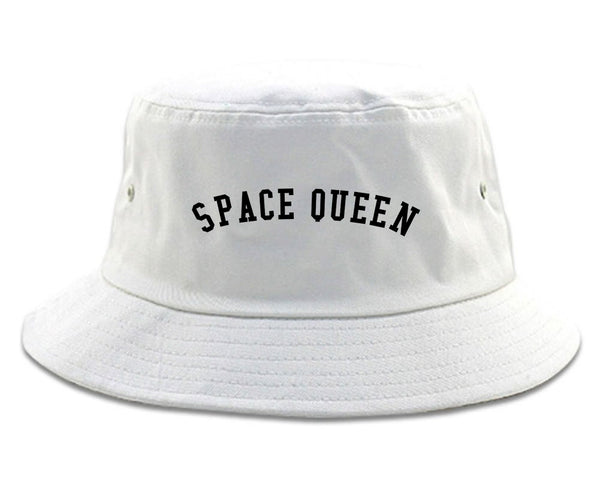 Space Queen Weed Leaf 420 Bucket Hat White