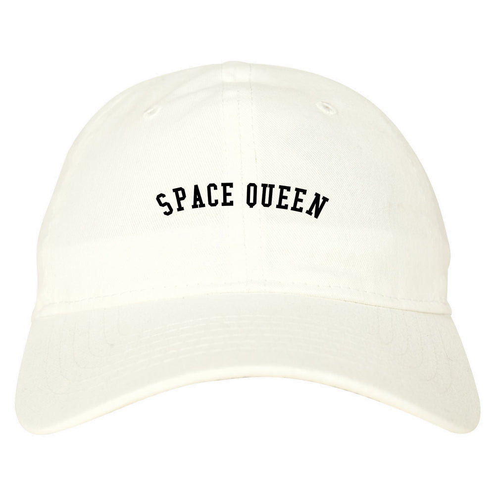 Space Queen Weed Leaf 420 Dad Hat White