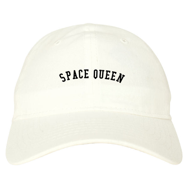 Space Queen Weed Leaf 420 Dad Hat White
