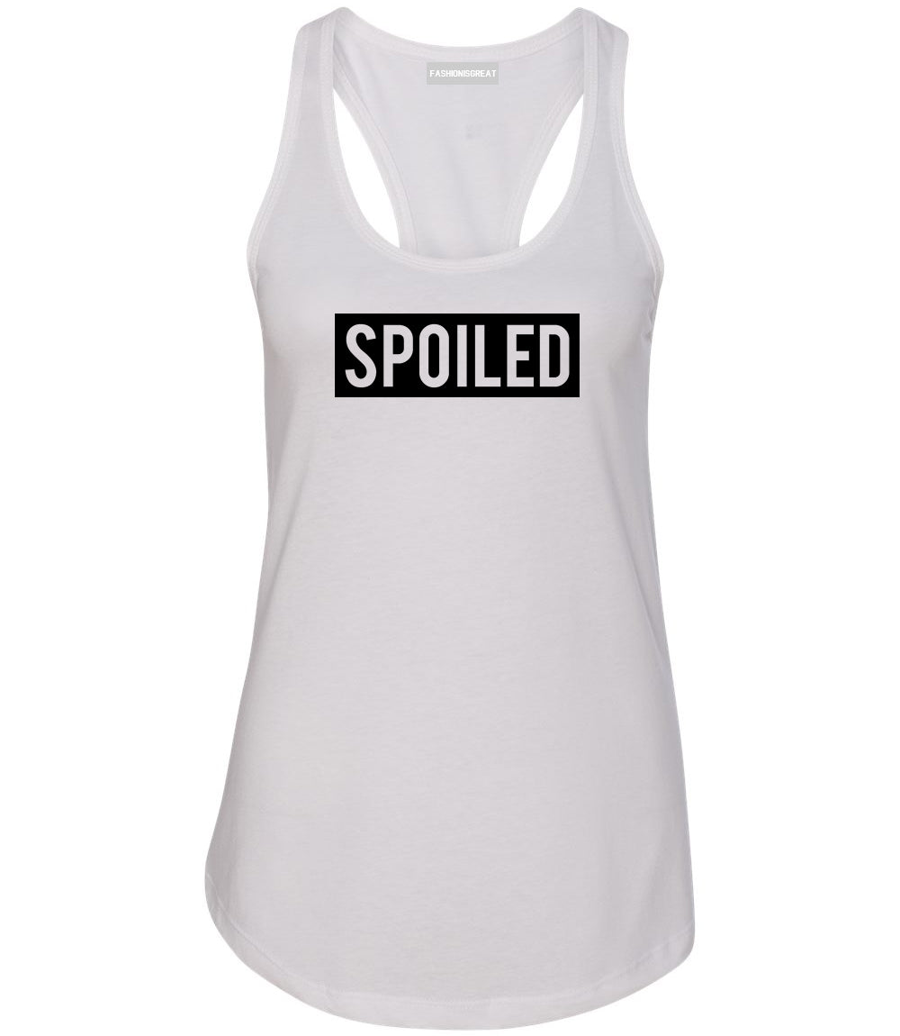 Spoiled Box Womens Racerback Tank Top White
