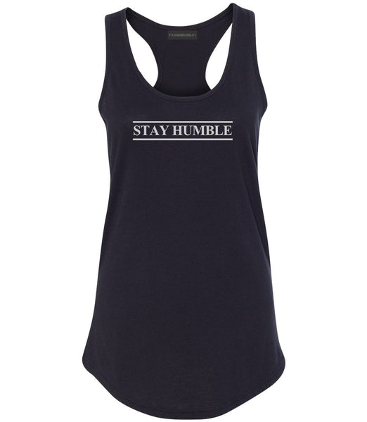 Stay Humble Lines Black Womens Racerback Tank Top