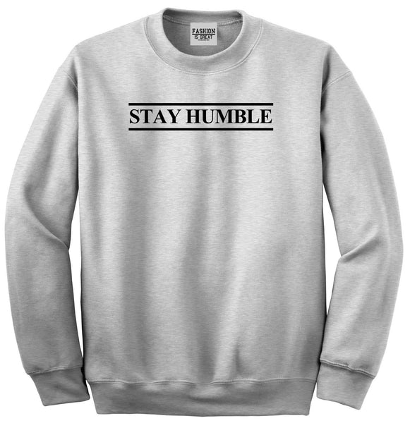 Stay Humble Lines Grey Womens Crewneck Sweatshirt