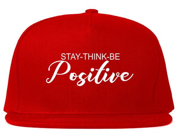 Stay Think Be Positive Red Snapback Hat