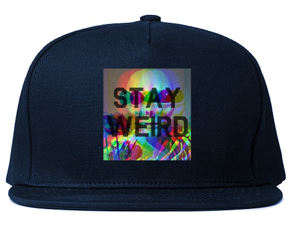 Stay Weird Alien Psychedelic Blue Snapback Hat