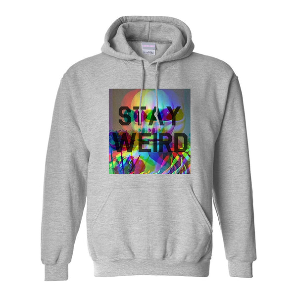 Stay Weird Alien Psychedelic Grey Womens Pullover Hoodie