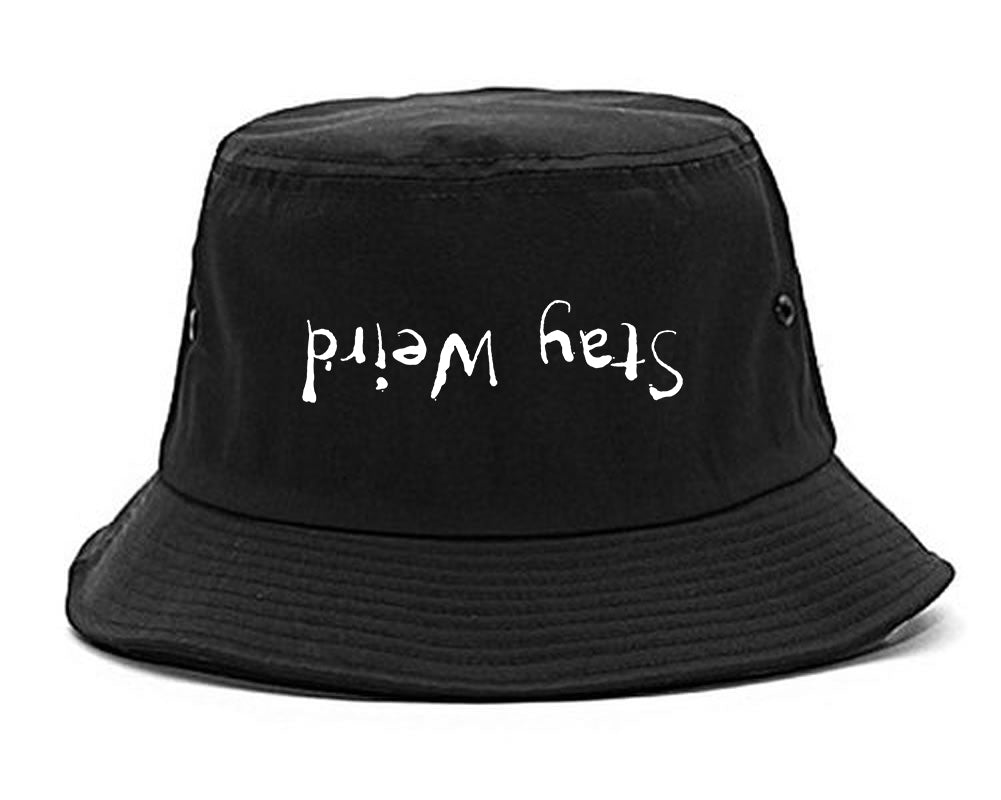 Stay Weird Upside Down Bucket Hat Black